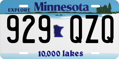 MN license plate 929QZQ