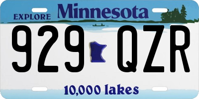 MN license plate 929QZR