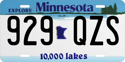 MN license plate 929QZS