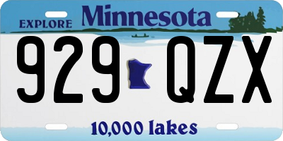 MN license plate 929QZX