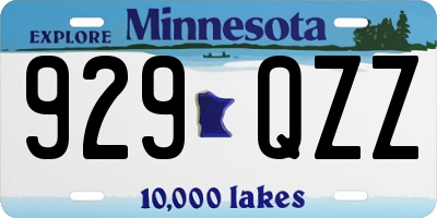 MN license plate 929QZZ