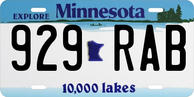 MN license plate 929RAB