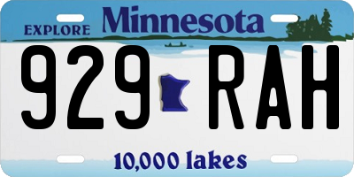 MN license plate 929RAH