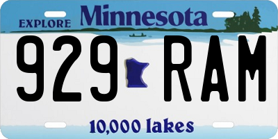 MN license plate 929RAM