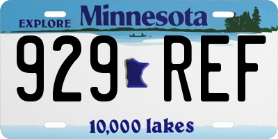 MN license plate 929REF