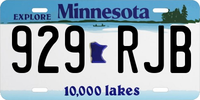 MN license plate 929RJB