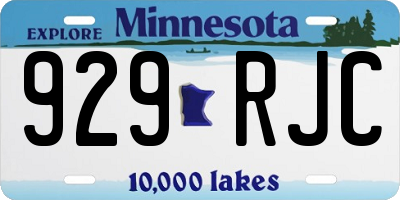 MN license plate 929RJC