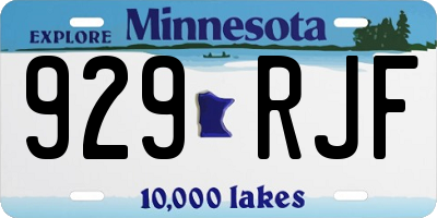 MN license plate 929RJF