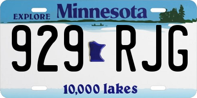 MN license plate 929RJG