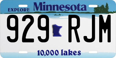 MN license plate 929RJM