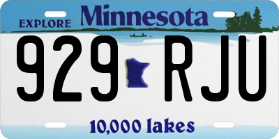 MN license plate 929RJU