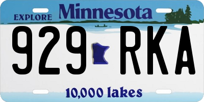 MN license plate 929RKA