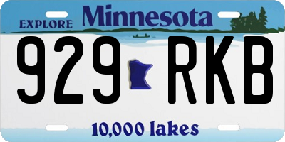 MN license plate 929RKB