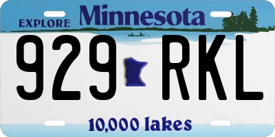 MN license plate 929RKL