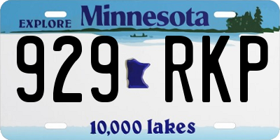MN license plate 929RKP