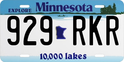 MN license plate 929RKR