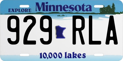MN license plate 929RLA
