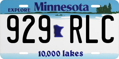 MN license plate 929RLC