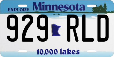 MN license plate 929RLD