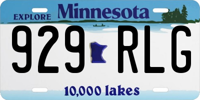 MN license plate 929RLG