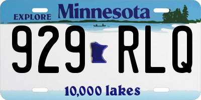 MN license plate 929RLQ