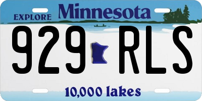 MN license plate 929RLS
