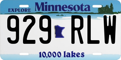 MN license plate 929RLW