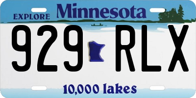 MN license plate 929RLX