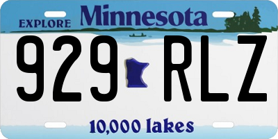 MN license plate 929RLZ