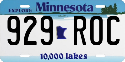MN license plate 929ROC
