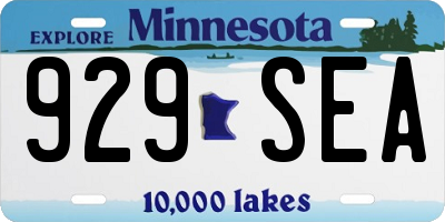 MN license plate 929SEA