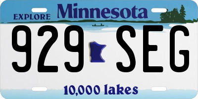 MN license plate 929SEG
