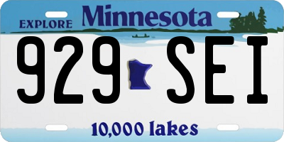 MN license plate 929SEI