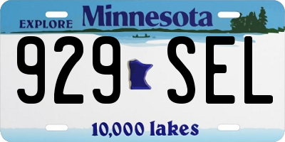 MN license plate 929SEL