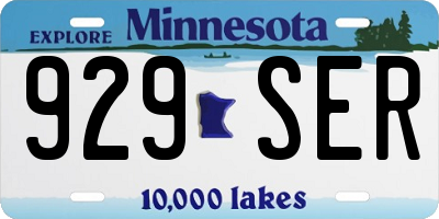 MN license plate 929SER