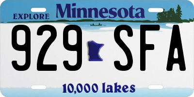 MN license plate 929SFA