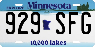 MN license plate 929SFG