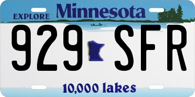 MN license plate 929SFR