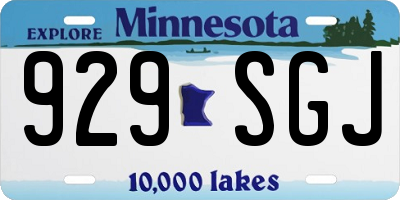 MN license plate 929SGJ
