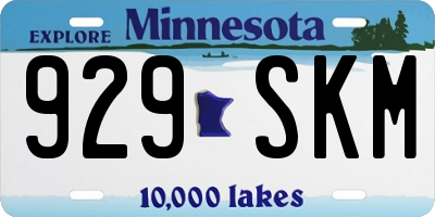 MN license plate 929SKM