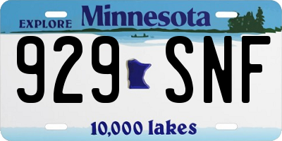 MN license plate 929SNF