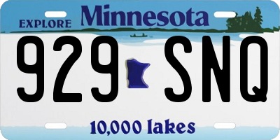 MN license plate 929SNQ