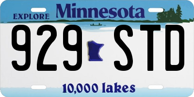 MN license plate 929STD