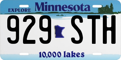 MN license plate 929STH