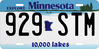 MN license plate 929STM