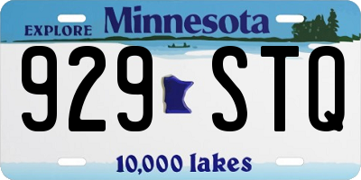 MN license plate 929STQ
