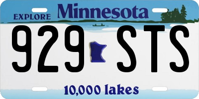 MN license plate 929STS