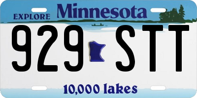 MN license plate 929STT