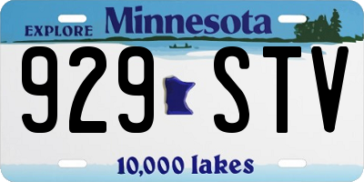 MN license plate 929STV