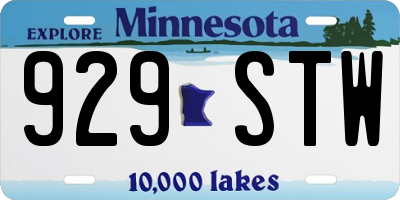 MN license plate 929STW
